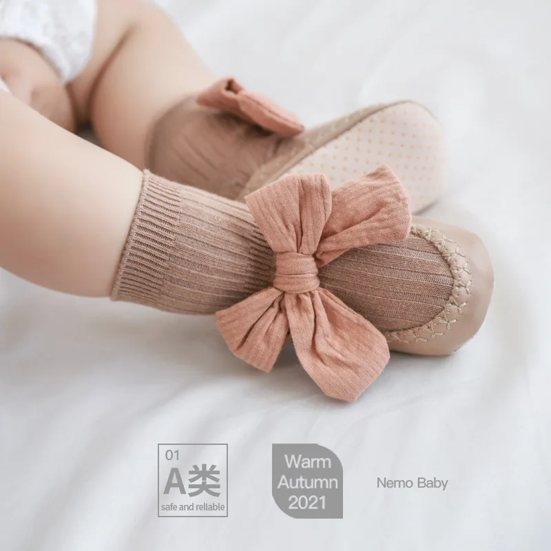 Top Trends: Cute Bowknot Infant Baby Socks Cotton Anti-slip Boy Shoe Socks Baby Girl Newborn Princess Socks Kids Slipper Baby Accessories Shoppable Styles