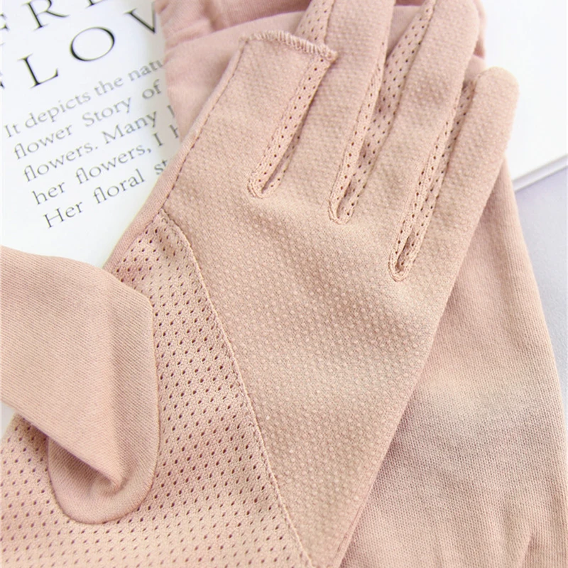 Top Trends: 2024 Summer New Women's Gloves Thin Mid Length Cotton Sun Protection Driving Gloves Fingerless Gloves For Women Shoppable Styles - Image 2