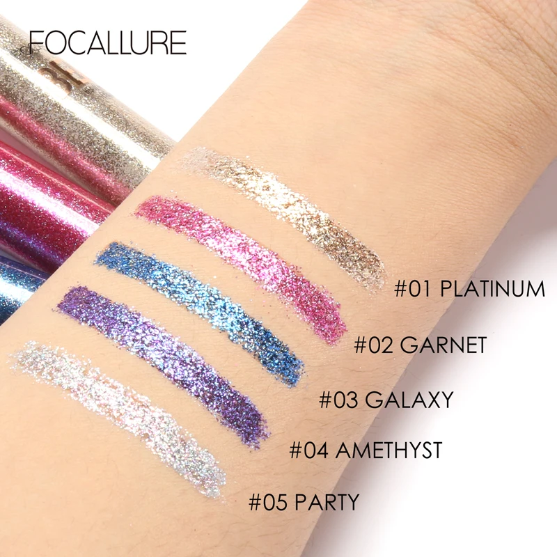 Top Trends: FOCALLURE Glitter Liquid Eyeliner Diamond Eyeshadow Makeup Waterproof 5 Colors Shiny Sequins Eye Shadow Stick Beauty Cosmetics Shoppable Styles - Image 3