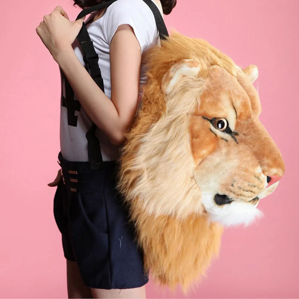 Top Trends: 3D Animal Design Girls Backpack Tiger Lion Leopard Panda Fur School Bags Luxury Women Chain Clutch Crossbody Shoulder Bags Purse Shoppable Styles