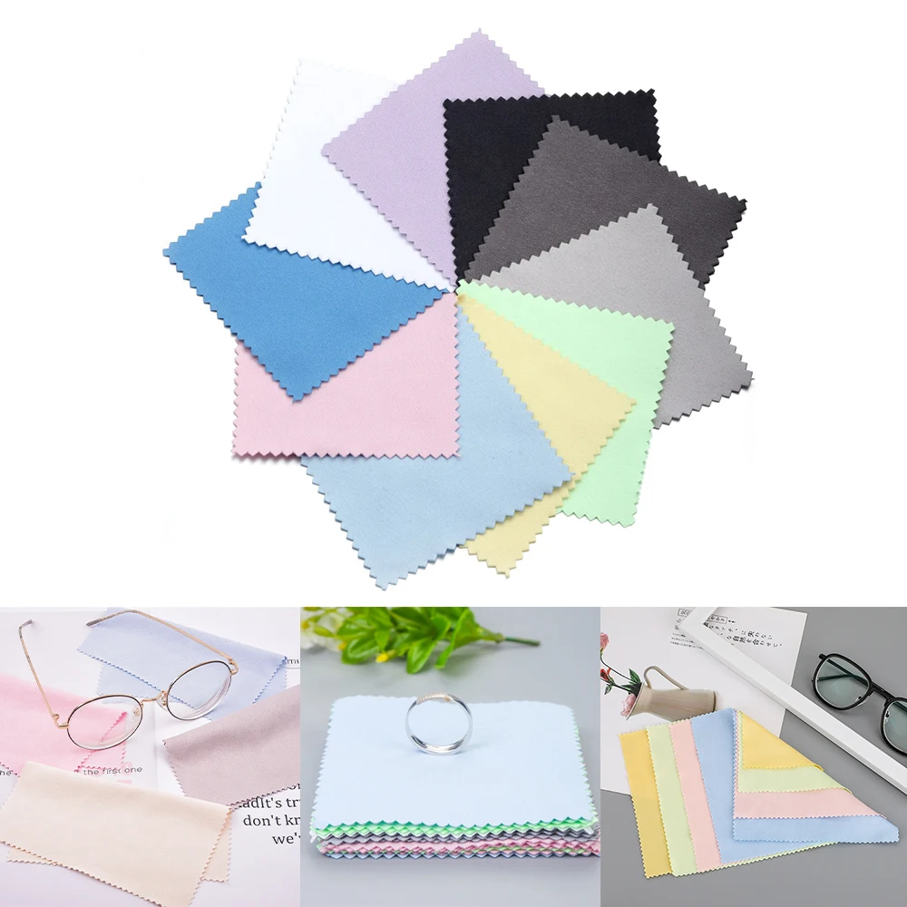 Top Trends: 10-50pcs Square Cleaning Glasses Lens Cloth Polishing Wiping Cloth For Microfiber Platinum Jewelry Anti Tarnish Jewelry Tools Shoppable Styles