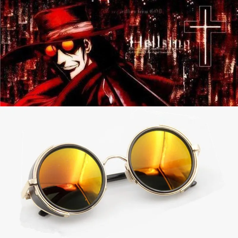 Top Trends: HELLSING Anime Alucard Vampire Hunter Tailored Cosplay Glasses Orange Sunglasses Props Shoppable Styles