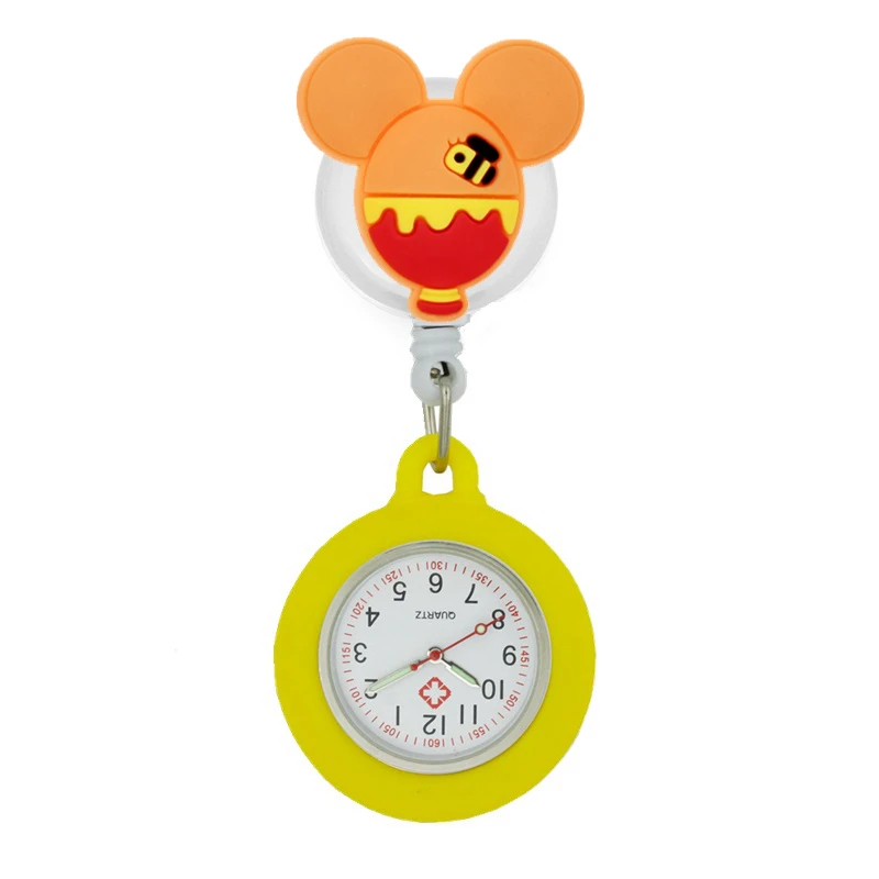 Top Trends: Wholesale Lovely Cartoon Nurse Pocket Watches Retractable PVC Silicone Reloj For Hospital Medical Women Men Badge Reel Shoppable Styles - Image 5