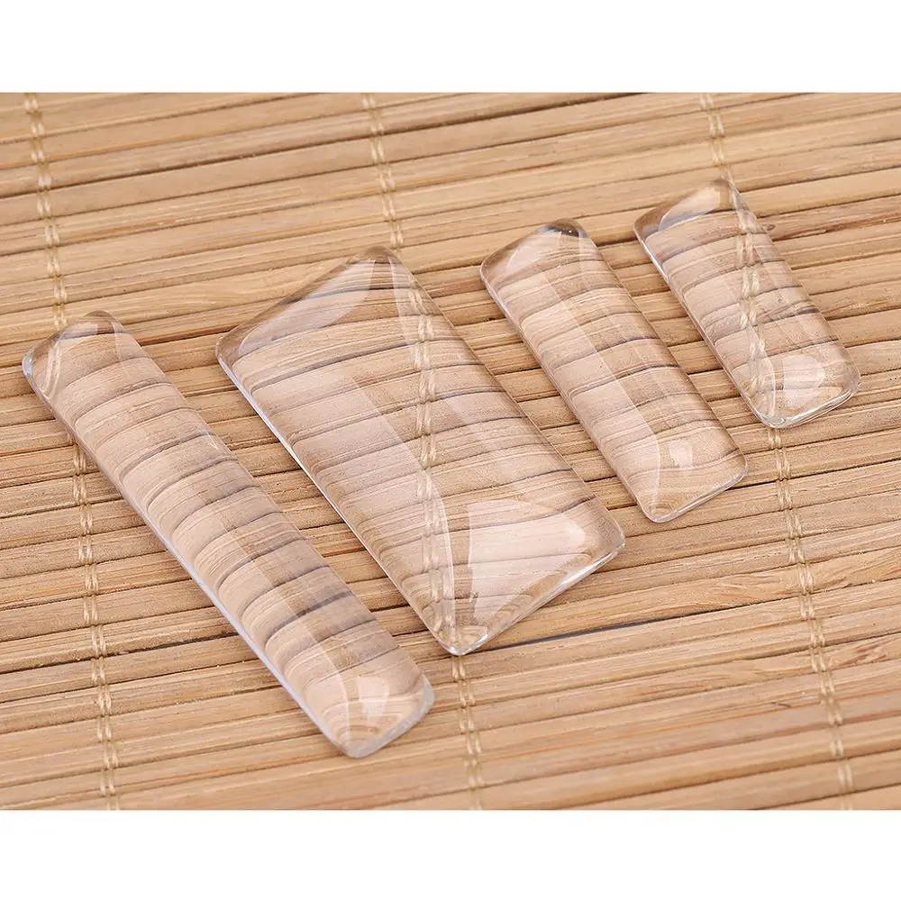 Top Trends: Clear Cabochon Glass Rectangle 10x25mm 10x30mm 19x38mm 10x50mm Diy Flat Back Jewelry Making Findings Shoppable Styles