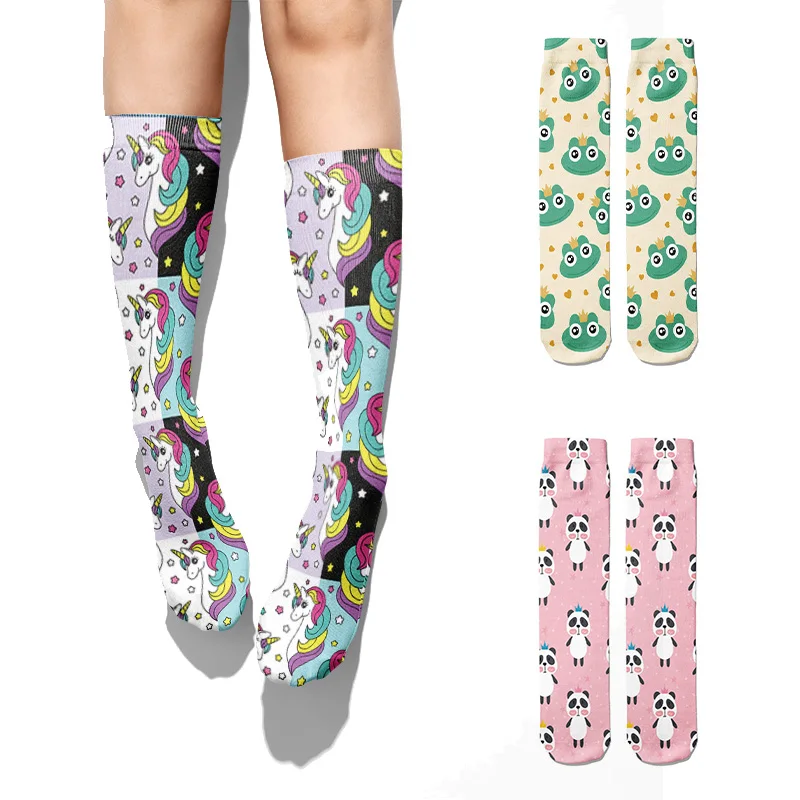 Top Trends: Fashion Cartoon Unicorn Women Cotton Socks Casual Kawaii Autumn High Ankle Female Socks Harajuku Warm Breathable Home Socks Shoppable Styles