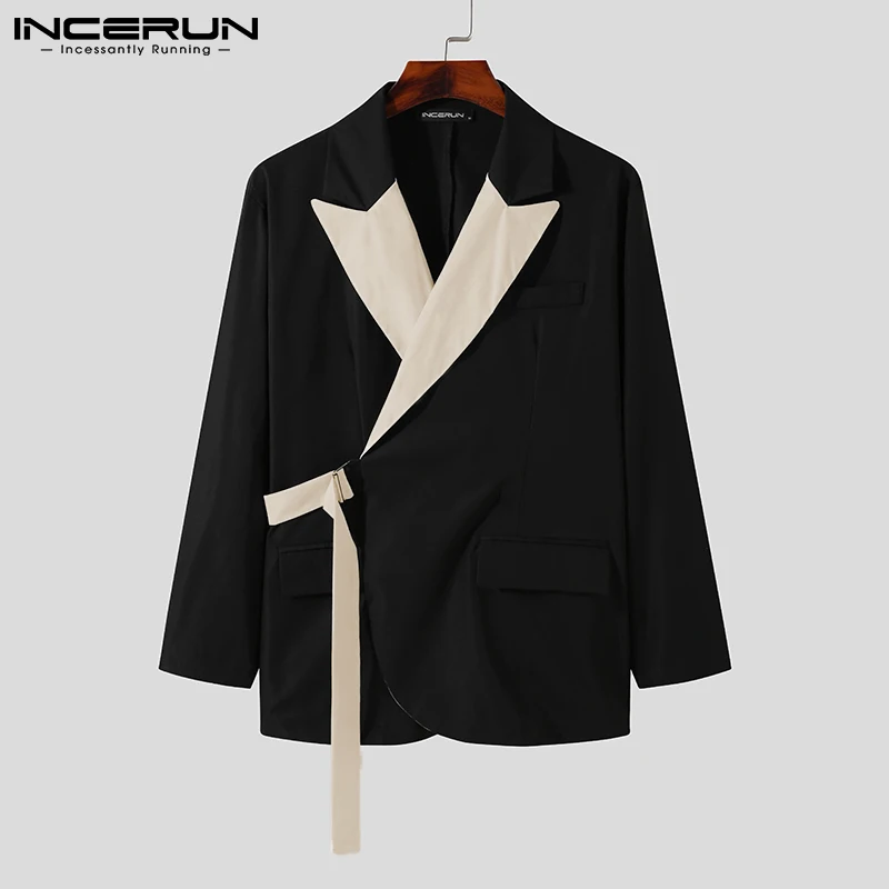 Top Trends: INCERUN Tops 2023 Korean Style Stylish New Men's Suits Casual Streetwear Stitching Color Suits Fashion Long-sleeved Blazer S-5XL Shoppable Styles - Image 5