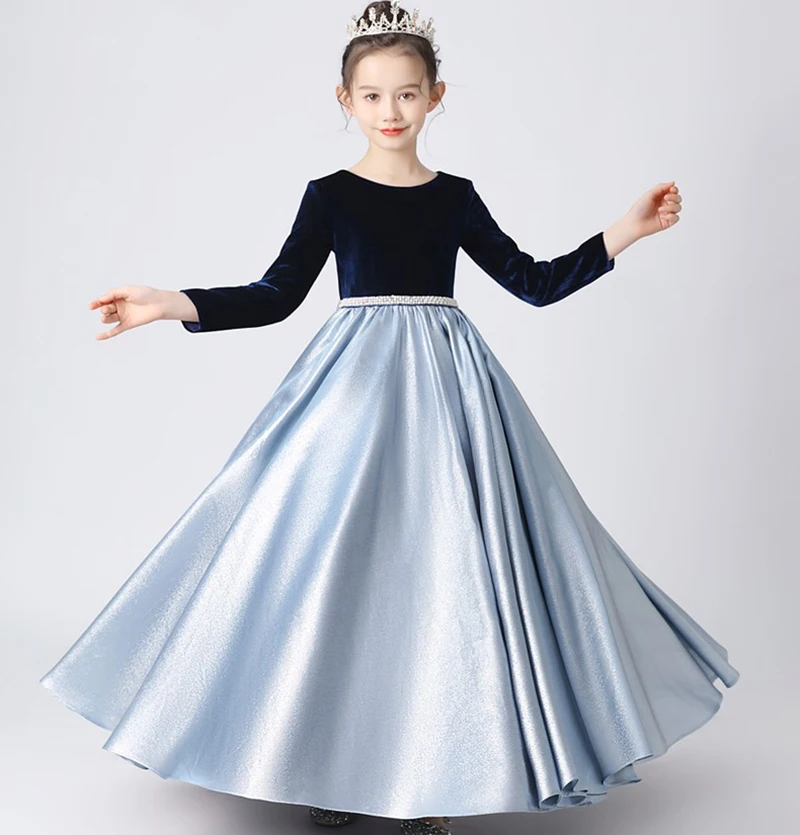 Top Trends: Dideyttawl Princess Flower Girls Dresses For New Year Long Sleeves Junior Bridesmaid Dress Kids Wedding Pageant Gowns Shoppable Styles