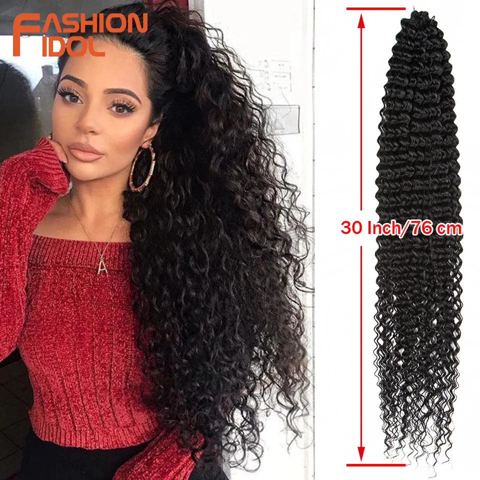 Top Trends: FASHION IDOL Water Wave Crochet Hair 30 Inch Soft Long Synthetic Hair Goddess Braids Natural Wavy Ombre Brown Hair Extensions Shoppable Styles