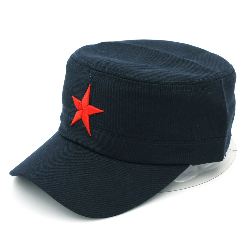 Top Trends: Mistdawn Unisex Cotton Military Cap Spring Summer Beach Outdoor Street Street Cool Church Sunhat Flat Top Hat With Red Star Shoppable Styles - Image 5