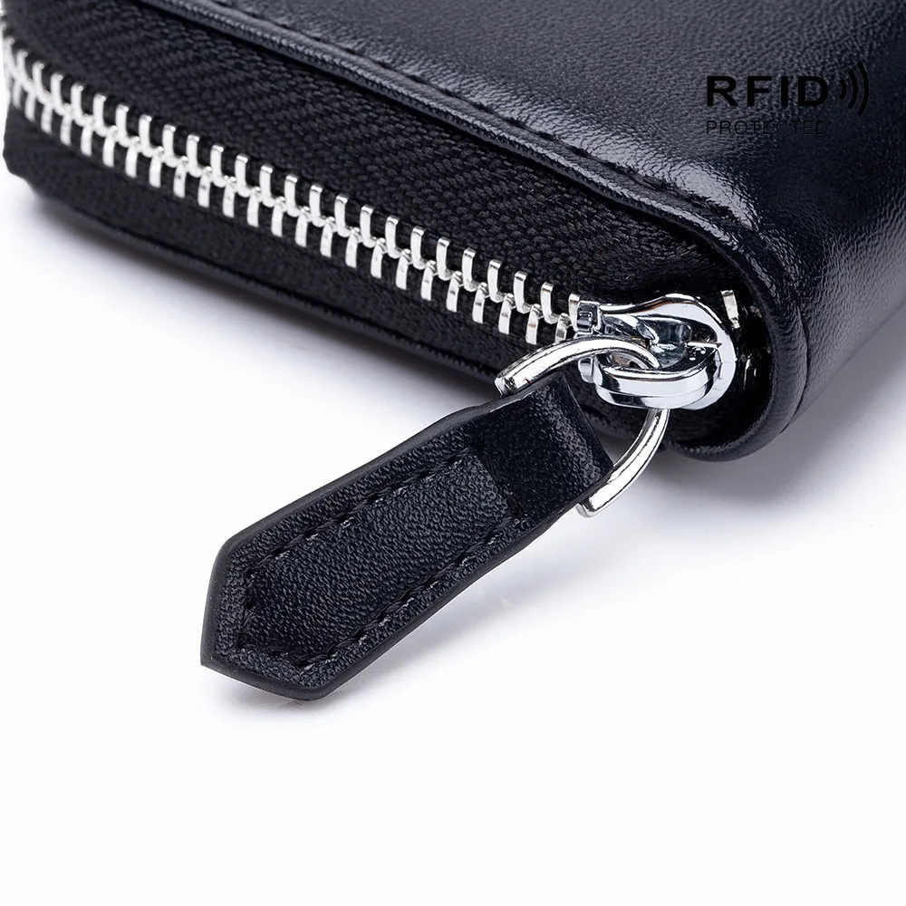 Top Trends: Coin Purse Genuine Leather Zipper Small Purse Women Coins Wallets RFID Cow Leather Mens Leather Change Purses For Women & Men Shoppable Styles - Image 5