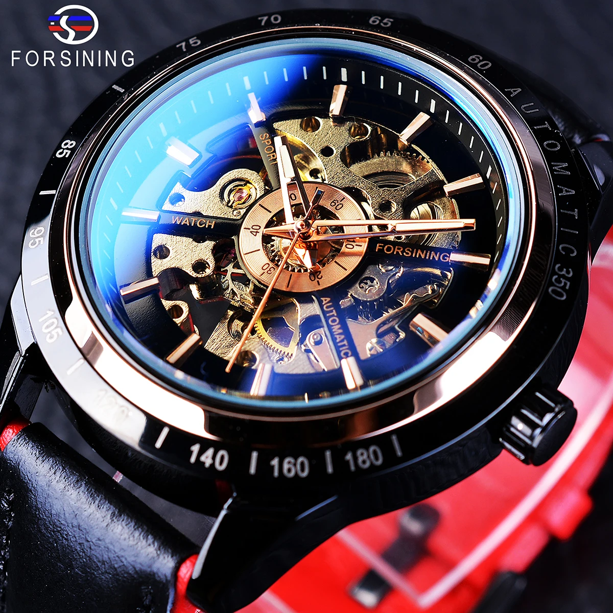 Top Trends: Forsining Motorcycle Design Genuine Black Belt Waterproof Skeleton Men Automatic Watches Top Brand Luxury Mechanical Male Clock Shoppable Styles