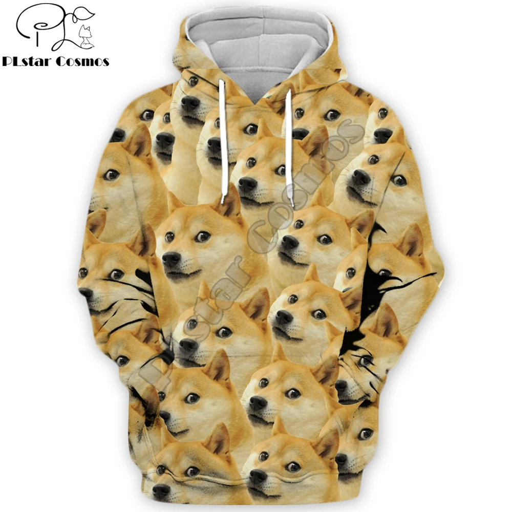 Top Trends: 2019 New Fashion Men 3d Hoodies Animal Funny Doge Head Pullover Shiba Inu Printed Sweatshirt / zip Hoodie Unisex Streetwear Shoppable Styles