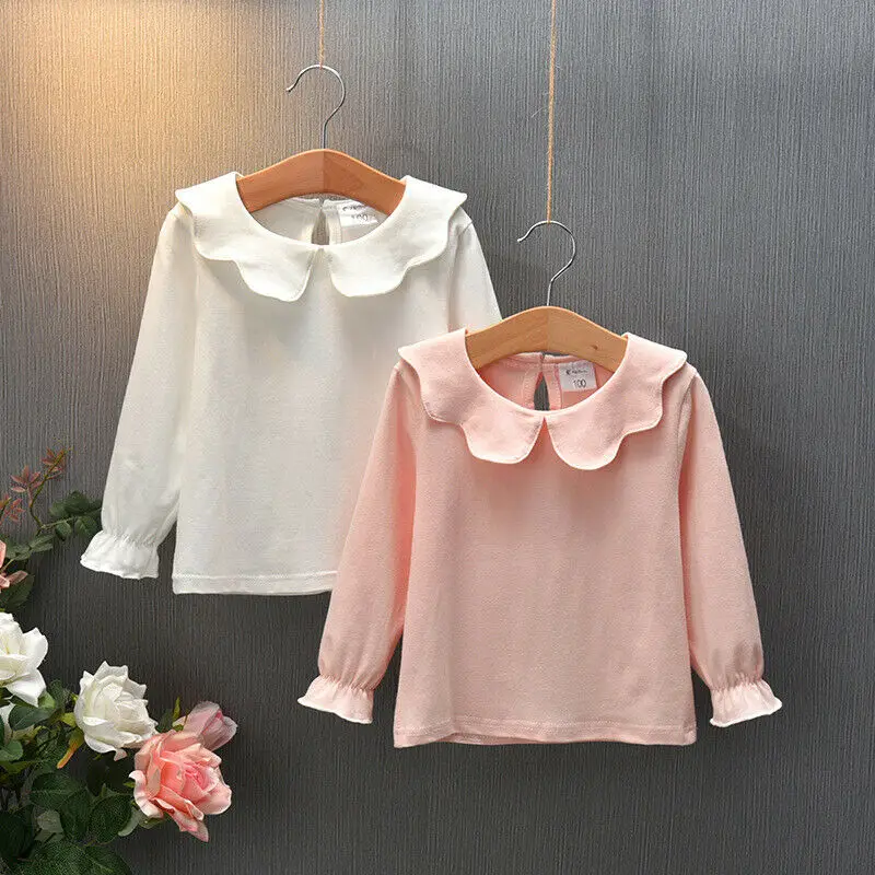 Top Trends: Toddler Kid Baby Girl Collar T Shirt Tops Bowknot Long Sleeve Bottoming Tee Blouse Casual Clothes Shoppable Styles