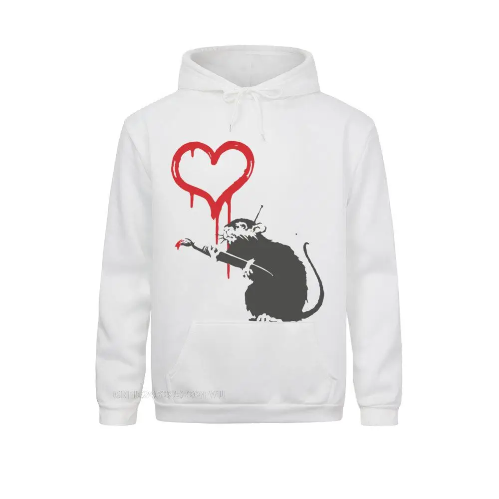 Top Trends: Mens Bansky Pullover Hoodie Banksy Inspired Painting Artist Rat Hoodie Male Funny Pullover Hoodie Print Big Kawaii Clothes Shoppable Styles