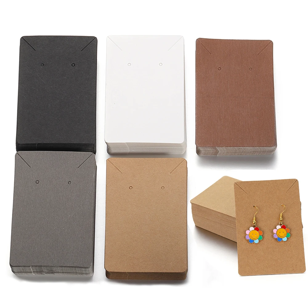 Top Trends: 50pcs 6x9cm Earrings Necklaces Display Cards Ear Studs Blank Kraft Paper Card For Jewelry Packaging Hang Price Tag Card Holder Shoppable Styles