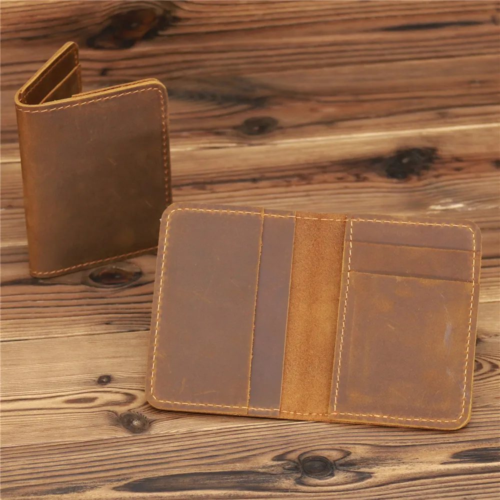 Top Trends: 1052 New Arrival Vintage Men&#039;s Genuine Leather Credit Card Holder Small Wallet Money Bag ID Card Case Mini Purse For Male Shoppable Styles