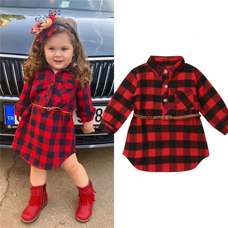 Top Trends: 0-5T Christmas Toddler Newborn Kids Baby Girls Dress Red Plaid Cotton Princess Party Long Sleeve Dress Clothes Girl Winter Dress Shoppable Styles