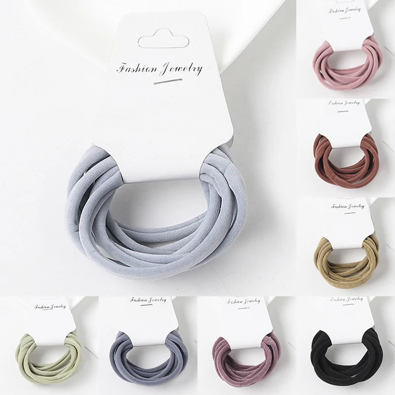 Top Trends: 6 PCS Solid Color Basic Elastic Hair Bands For Girls Tie Gum Scrunchie Ring Rubber Bands 2020 Hair Accessories Set Shoppable Styles