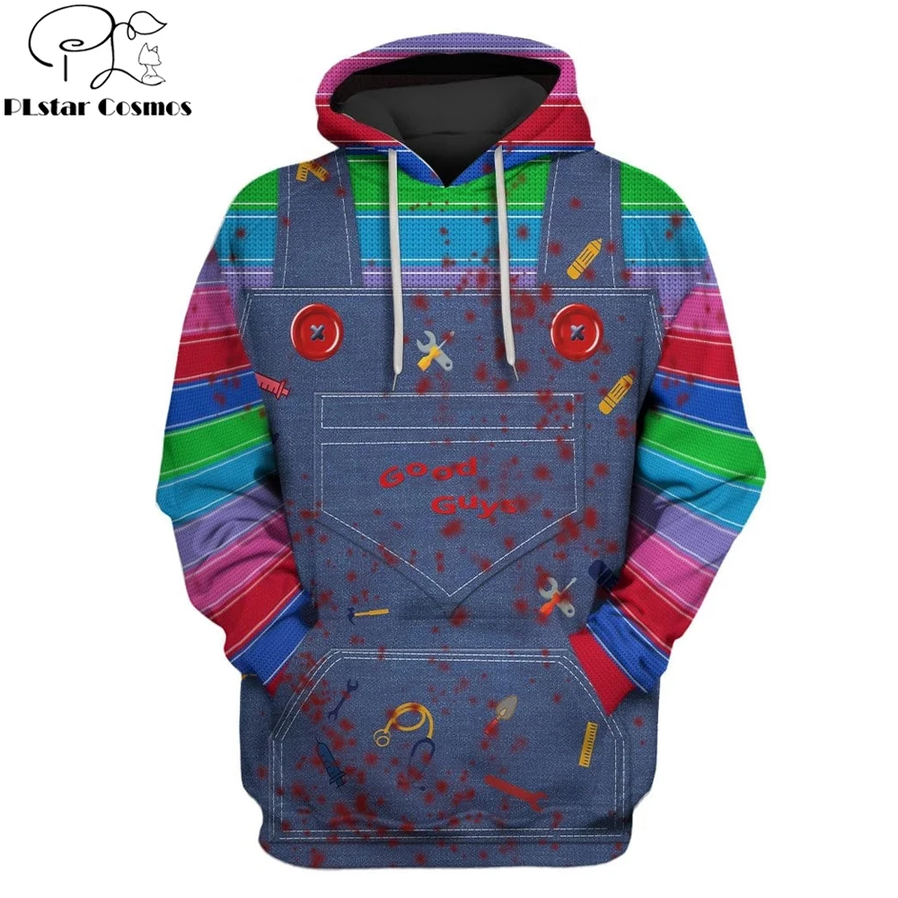 Top Trends: 2019 New Fashion Men Hoodies 3D Full-Print Horror Movie Chucky Hoodie / Sweatshirt Apparel Cosplay Costume Unisex Hoody Streetwear Shoppable Styles