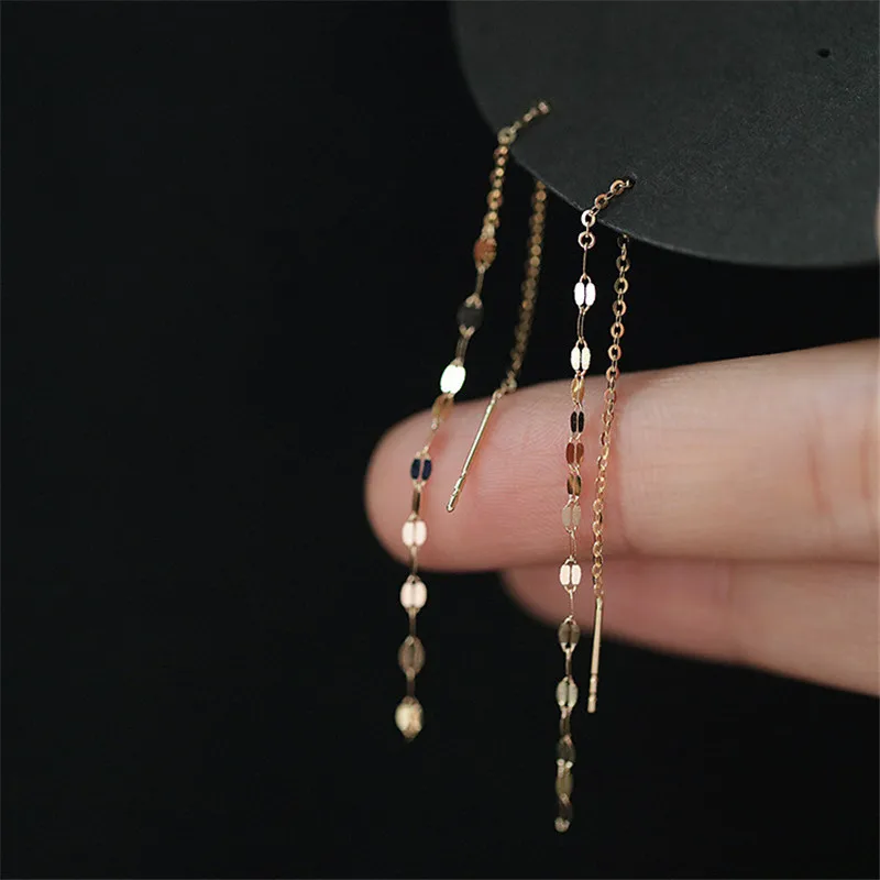 Top Trends: 925 Sterling Silver Lips O Word Chain Tassel Stud Earrings Women 14k Gold Plating Earrings Summer Beach Party Jewelry Shoppable Styles