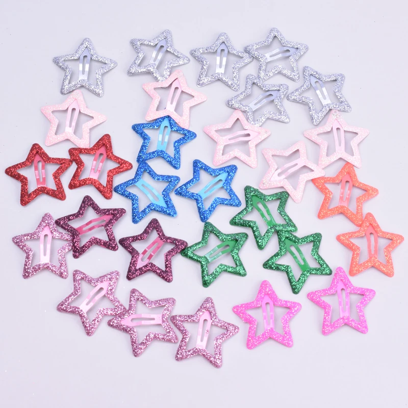 Top Trends: 20pcs / lot 3CM Mini Star Hair Clip Kids Glitter Metal Hair Clips Barrettes Hairpins Girls Hair Accessories Headwear Styling Tools Shoppable Styles