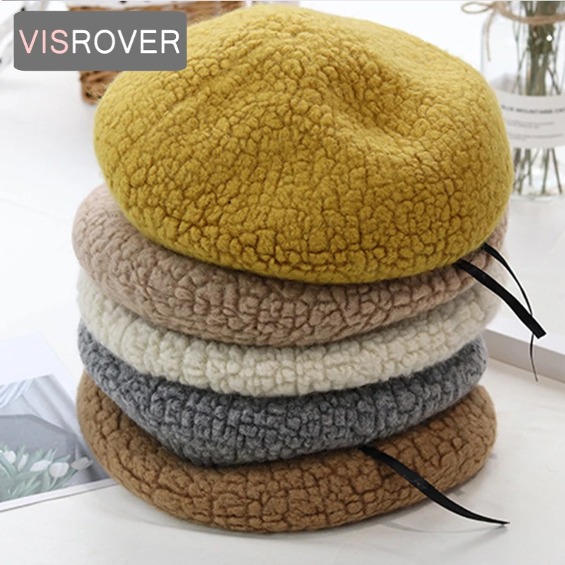 Top Trends: VISROVER 8 Colorways Woman Winter Hat Wool Solid Beret Female Soft 100% Wool Hat Women Real Warm Wool Boina Gift Wholesales Shoppable Styles