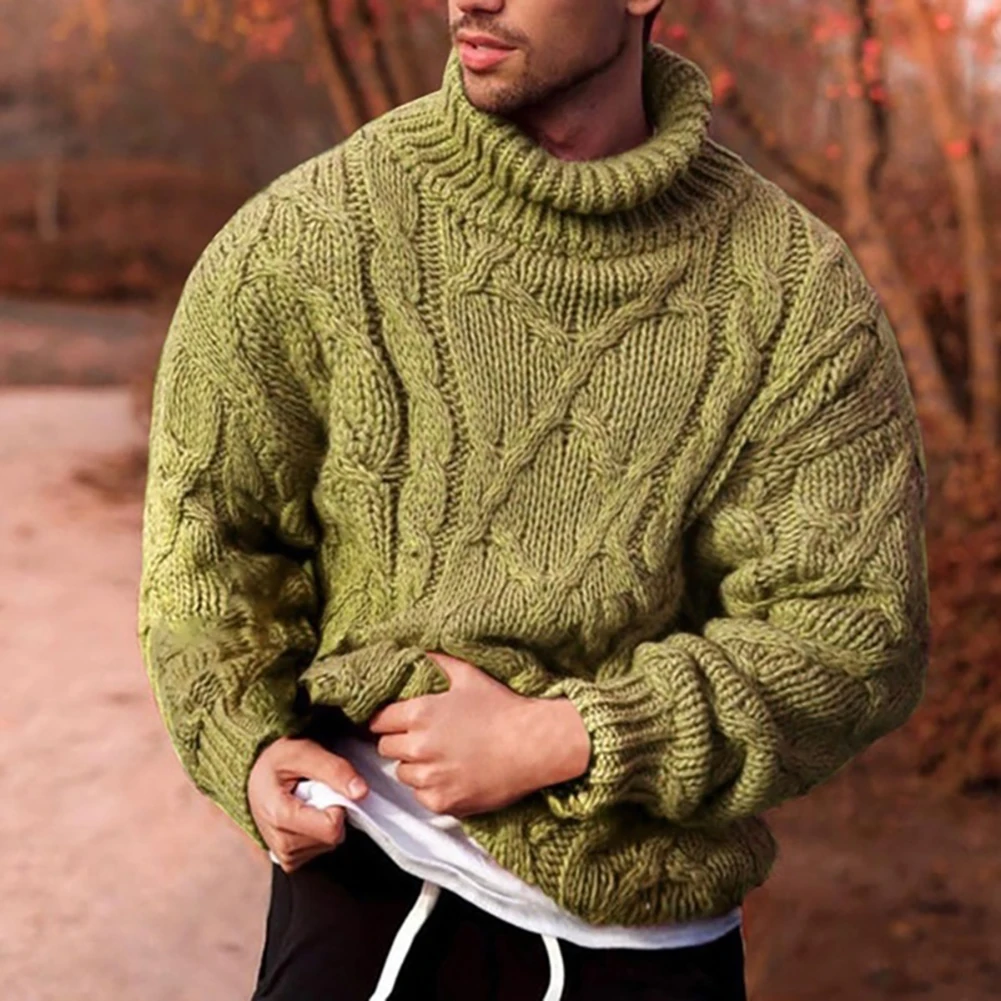 Top Trends: Fashion 2022 Casual Sweater Men Turtleneck Jumper Autumn Winter Twist Braid Knit Sweater Pullover Men Clothing свитер мужской Shoppable Styles - Image 2