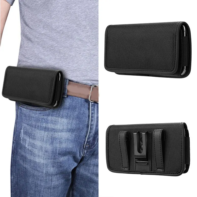 Top Trends: Multifunctional Fashion Men Nylon Belt Bum Bag Cellphone Holster Holder Carrying Case Sleeve Pouch Male Casual Waist Pack Bag Shoppable Styles