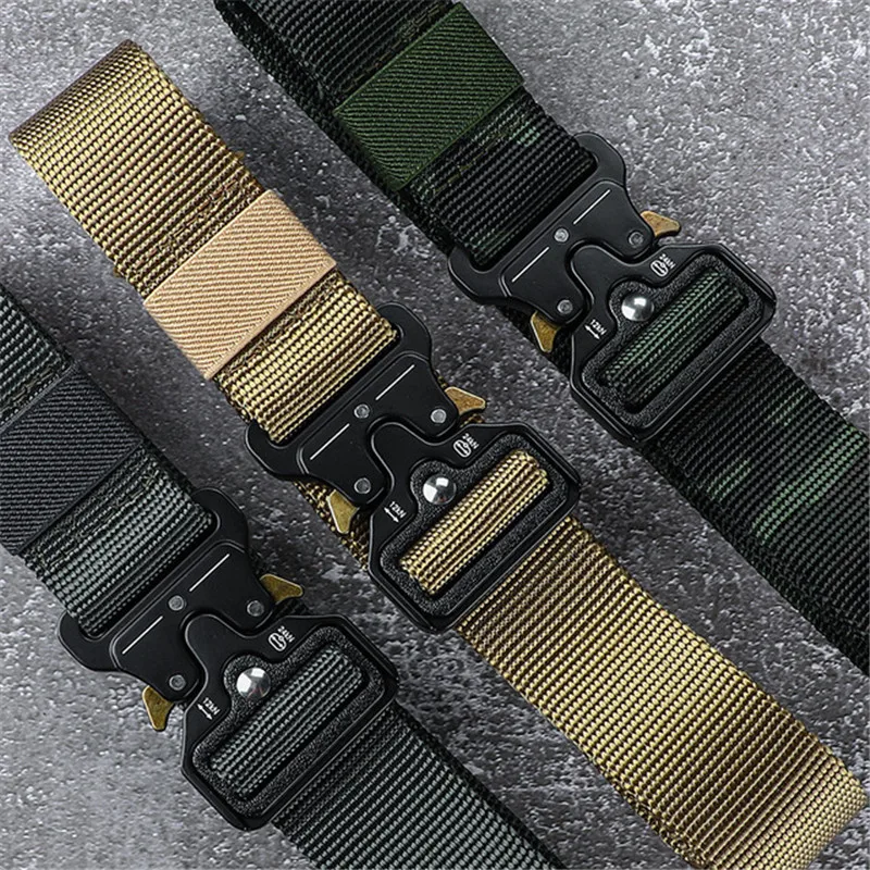 Top Trends: Plus Size 150 170cm Men's Belt Army Outdoor Hunting Tactical Multi Function Combat Survival Marine Corps Canvas Nylon Belts 2020 Shoppable Styles - Image 4