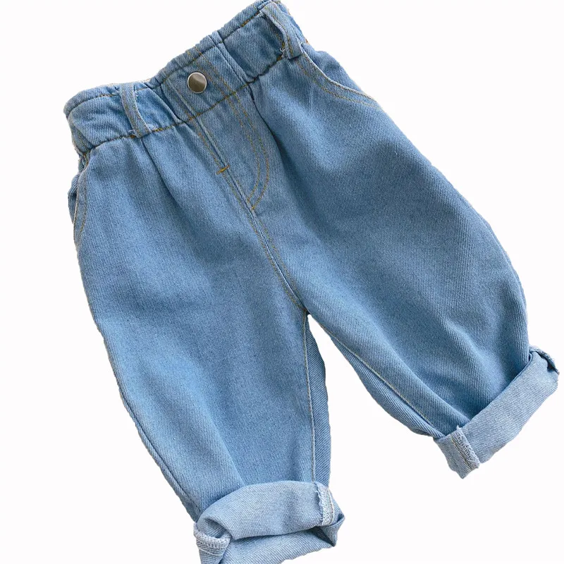 Top Trends: New Jeans Baby Girls Boys Pants High Waist Solid Color Outside Children&#039;s Trousers Autumn Winter Fashion Kids Cowboy Jeans 2024 Shoppable Styles