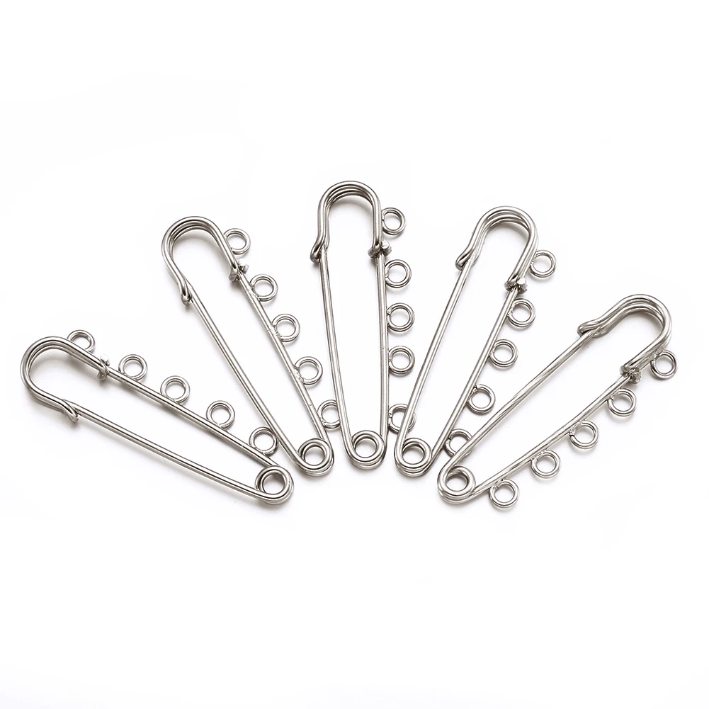 Top Trends: 5~20pcs 3-5 Holes Metal Kilt Pins Jewelry Findings Blank Base Safety Brooch Pins Fastener For Garment Decor DIY Accessories Shoppable Styles