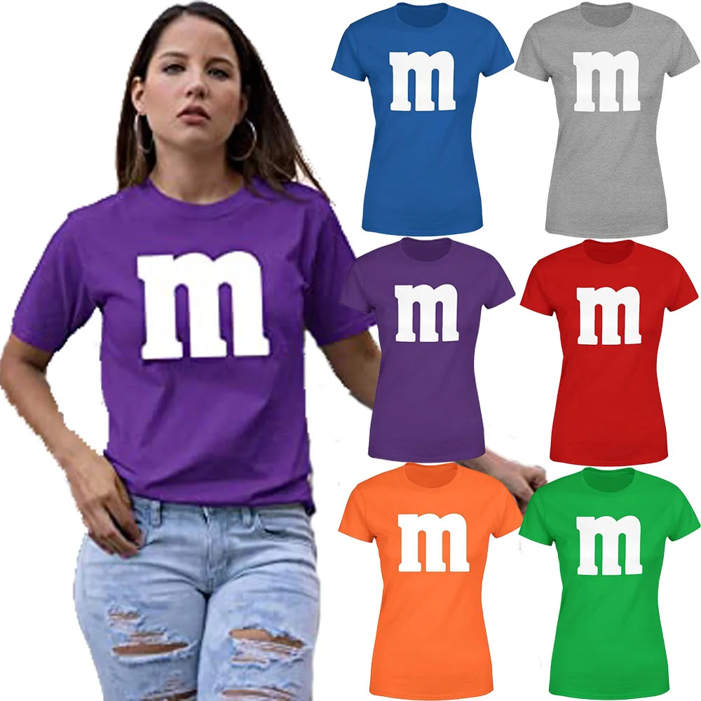 Top Trends: Letter M Halloween Costumes T-Shirt Funny Cool Graphic Tee Idea Shirts For Women Ropa Plus Size Mujer Shoppable Styles