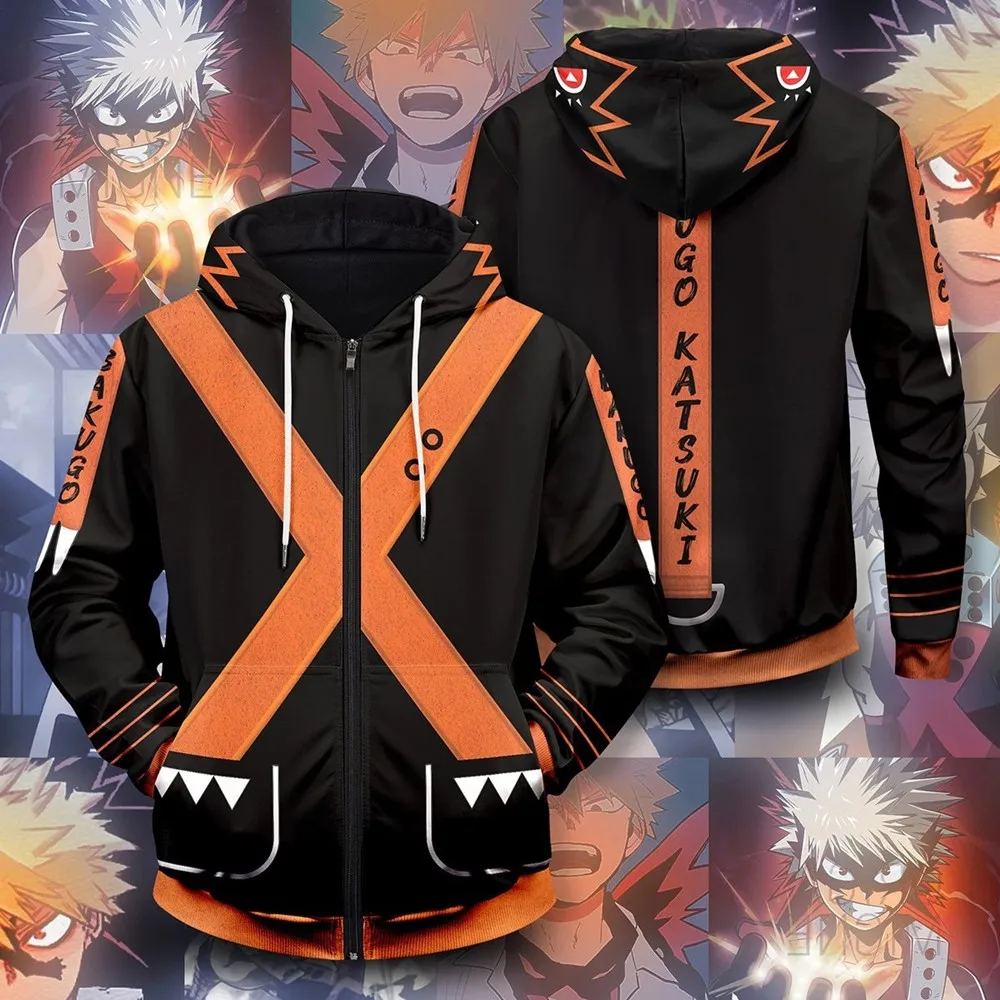 Top Trends: Anime Bakugou Katsuki Cosplay Costume Boku No Hero Academia Sweatshirt Hoodie Unisex Jacket Coat Shoppable Styles