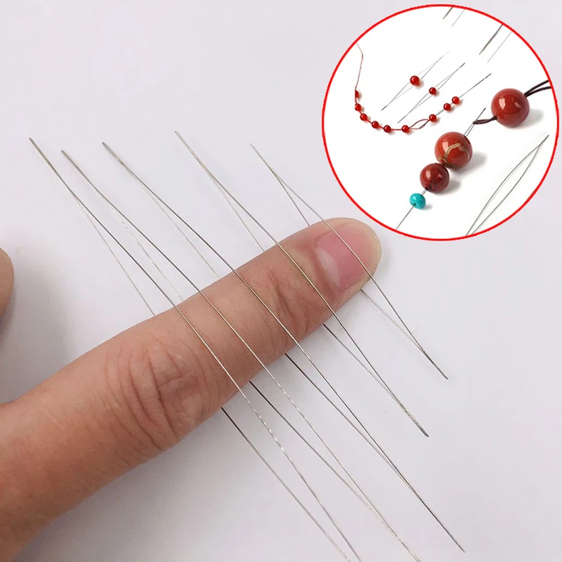 Top Trends: 5Pcs Beading Needles Pins Open Needle For Beads Pearls DIY Jewelry Making Tools Handmade Beaded Stainless Steel Threading Pins Shoppable Styles