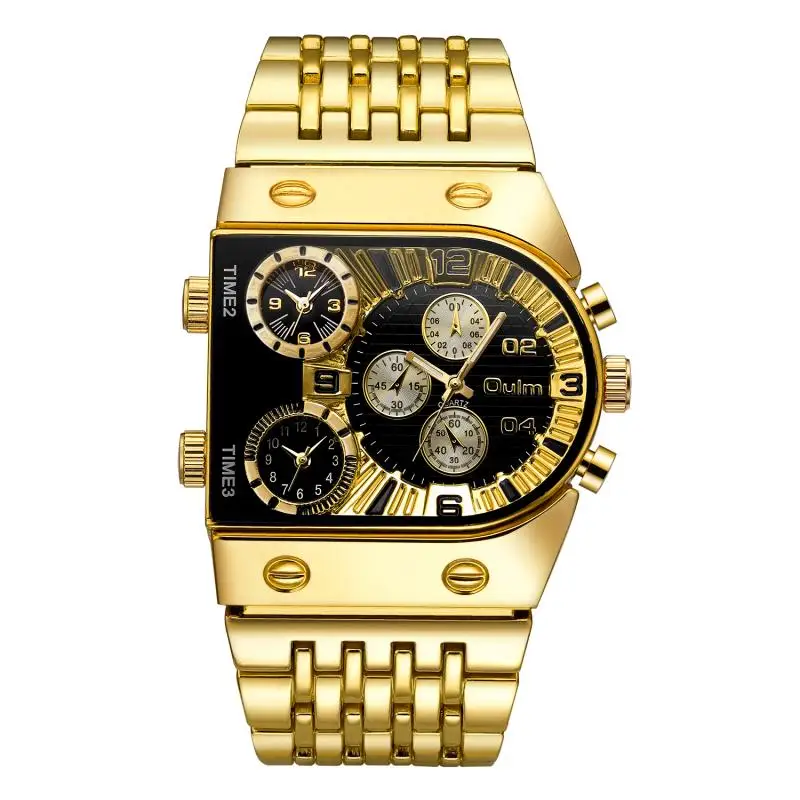 Top Trends: New Sport Gold Steel Watches Men Super Big Large Dial Male Quartz Clock Decorative Compass Luxury Men's Wrist Watch Shoppable Styles