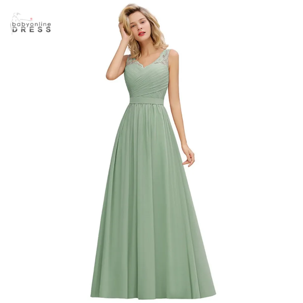 Top Trends: Lace Green Bridesmaid Dresses Long Short V-neck A-line Wedding Party Dress ночнушка женская Robe De Soirée De Mariage Shoppable Styles