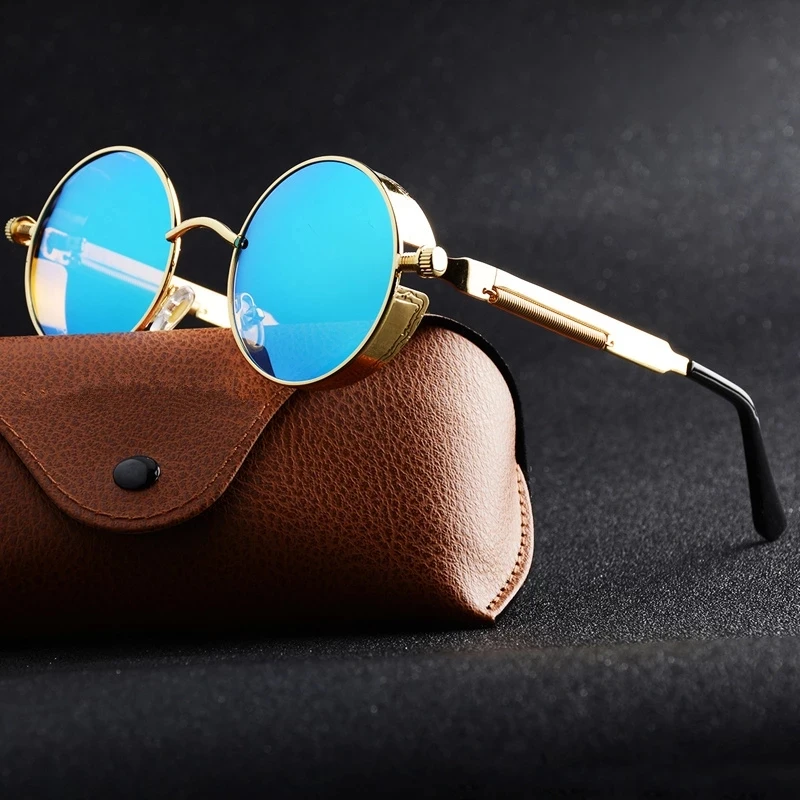 Top Trends: Round Metal Sunglasses Steampunk Men Women Fashion Glasses Brand Designer Retro Vintage Sunglasses UV400 Shoppable Styles