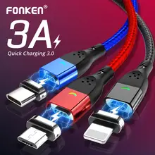FONKEN Magnetic Cable Micro USB Type C Magnetic Charging Cables Magnetic Charger