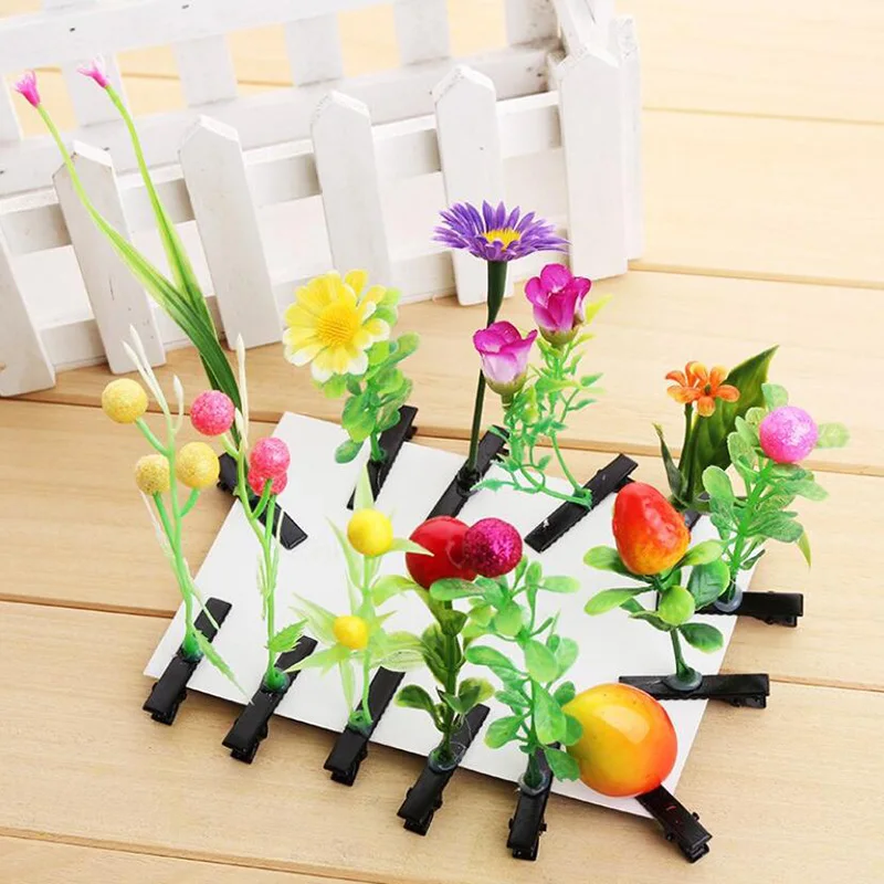 Top Trends: Creative Funny Grass Hair Clips Bean Sprout Hairpins Headwear Novelty Popular Flower Plant Kids Girls Barrettes Hair Accessories Shoppable Styles