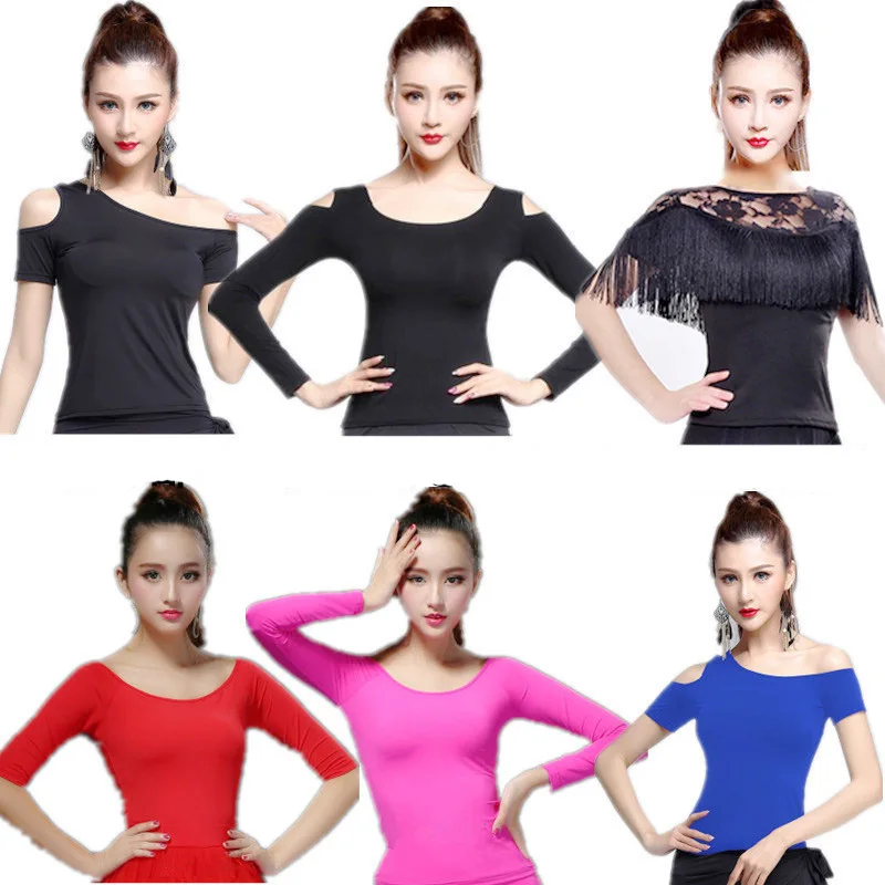 Top Trends: Latin Top Women Latin Dance Basic Top Girl Dancewear Sexy Latin Ballroom Samba Tango Flamengo Dancing Practice T-shirt Costume Shoppable Styles