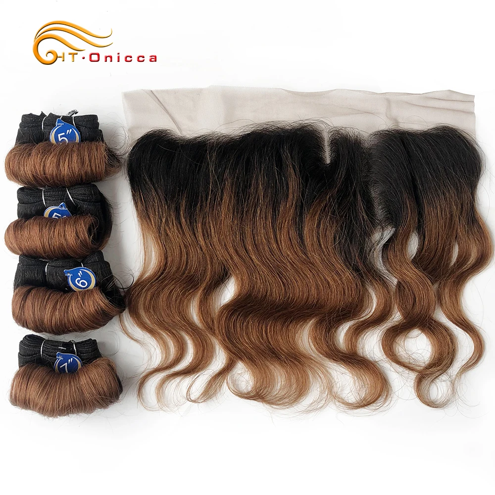 Top Trends: Brazilian Curly Bundles With Closure 1B / 27 / 30 / 99J Ombre Bundles With Closure Remy Human Hair Weave Closure Lace Frontal Shoppable Styles