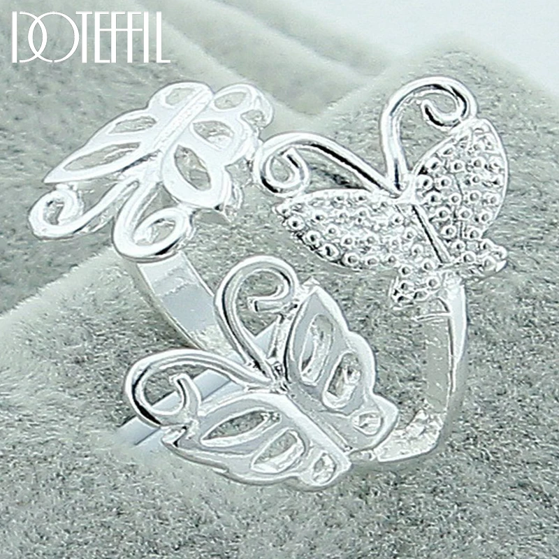 Top Trends: DOTEFFIL 925 Sterling Silver Three Butterfly Ring For Women Wedding Engagement Party Fashion Charm Jewelry Shoppable Styles