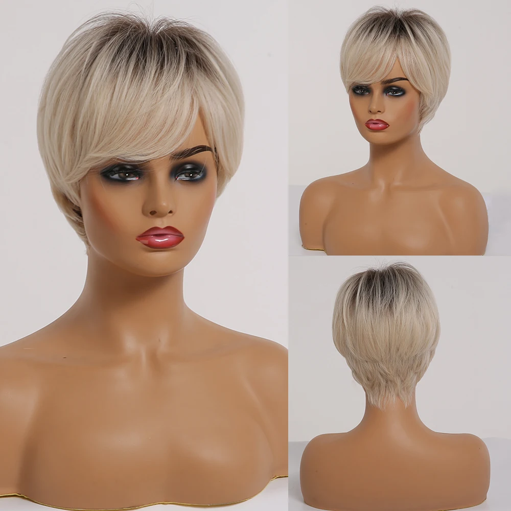 Top Trends: EASIHAIR Short Women Synthetic Wigs Ombre Blonde Wigs Layered Hairstyle Natural Hair Cosplay Daily Wigs Heat Resistant Wigs Shoppable Styles