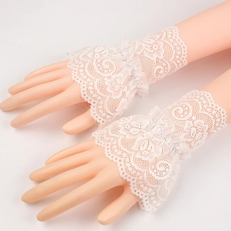 Top Trends: Detachable Cuffs Lace Ruffles Elbow Sleeve Cuff Fake Sleeve Arm Cover Scar Cover Gloves Sun Protection Female Transparent Cuffs Shoppable Styles - Image 5