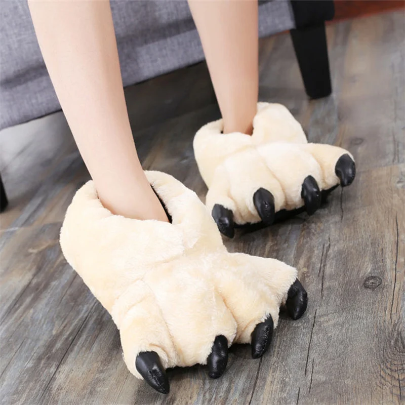 Top Trends: 2022 New Arrival Women&#039;s Paw Slippers Designer Funny Animal Claw Home Furry Shoes Women Men Plush Warm Slippers Furry Slides Shoppable Styles