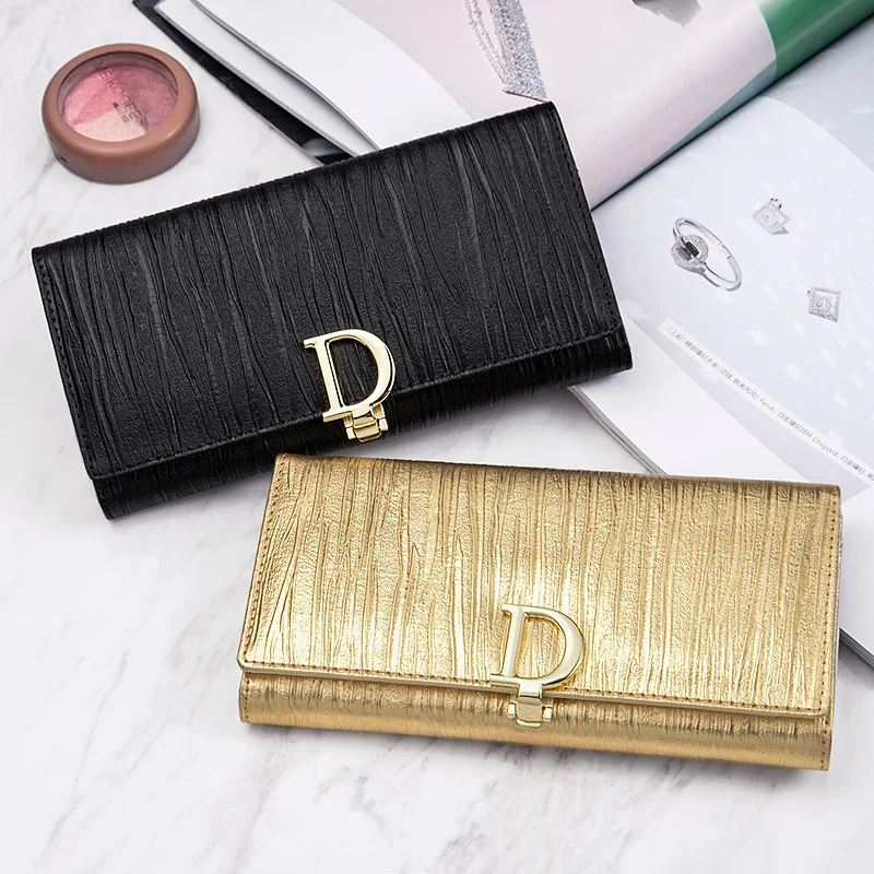 Top Trends: 2024 New Design Women Wallets Fashion Long Phone Purse Luxury Genuine Leather Ladies Card Holder Stripe Wallet Cartera De Mujer Shoppable Styles