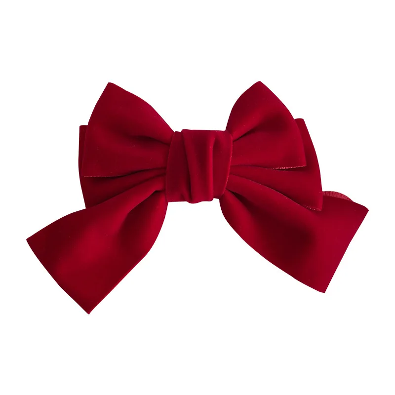 Top Trends: 1PC Velvet Bow Hair Clip Elegant Bow Tie Hairpins Vintage Barrettes For Women Girls Black Wine Red Hairpins Hair Accessories Shoppable Styles - Image 6