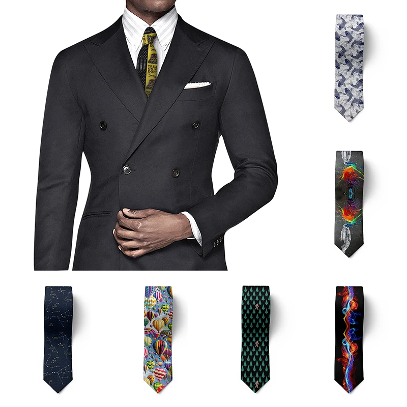 Top Trends: Funny Business Casual Polyester Slim Tie Suit Shirt Accessories 8cm Wide Polyester High Quality Narrow Neckties For Men Women Shoppable Styles