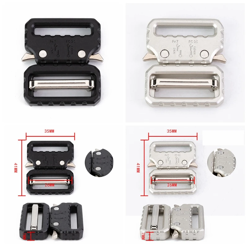 Top Trends: 25mm 38mm Wide Tactical Belt Buckle Quick Side Release Buckles Webbing Diy Bags Luggage Outdoor Accessories Black Silver Color Shoppable Styles