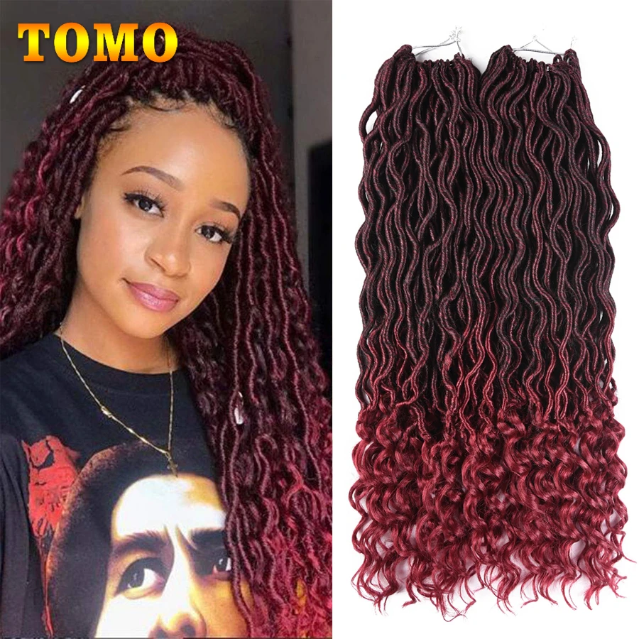 Top Trends: TOMO 20 Inch Curly Faux Locs Crochet Braids Synthetic Goddess Hair With Curly Ends Braiding Hair Extensions For Women 24 Roots Shoppable Styles